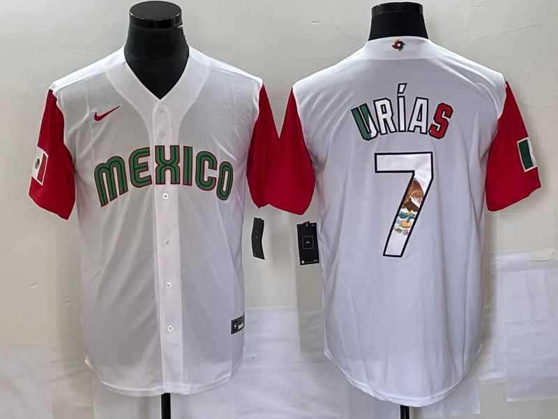 Men 2023 World Cub Mexico #7 Urias White camo Nike MLB Jersey12